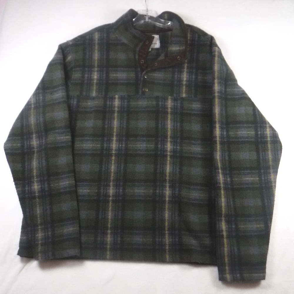 John Wayne Pullover Mens 2XL Plaid Fleece Western Snap Shirt Jacket Outdoors